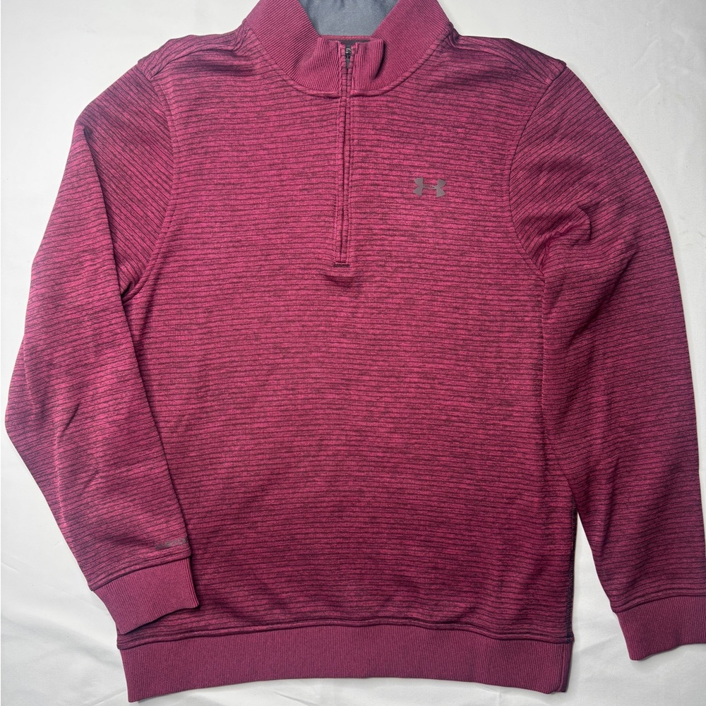 Under Armour ColdGear Loose Quarter Zip Pullover Size Medium Burgundy
